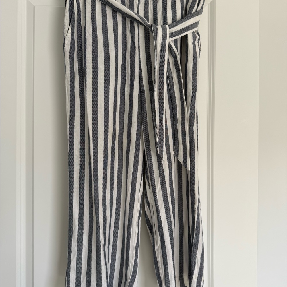 Striped Black and White Women's Cotton Pants